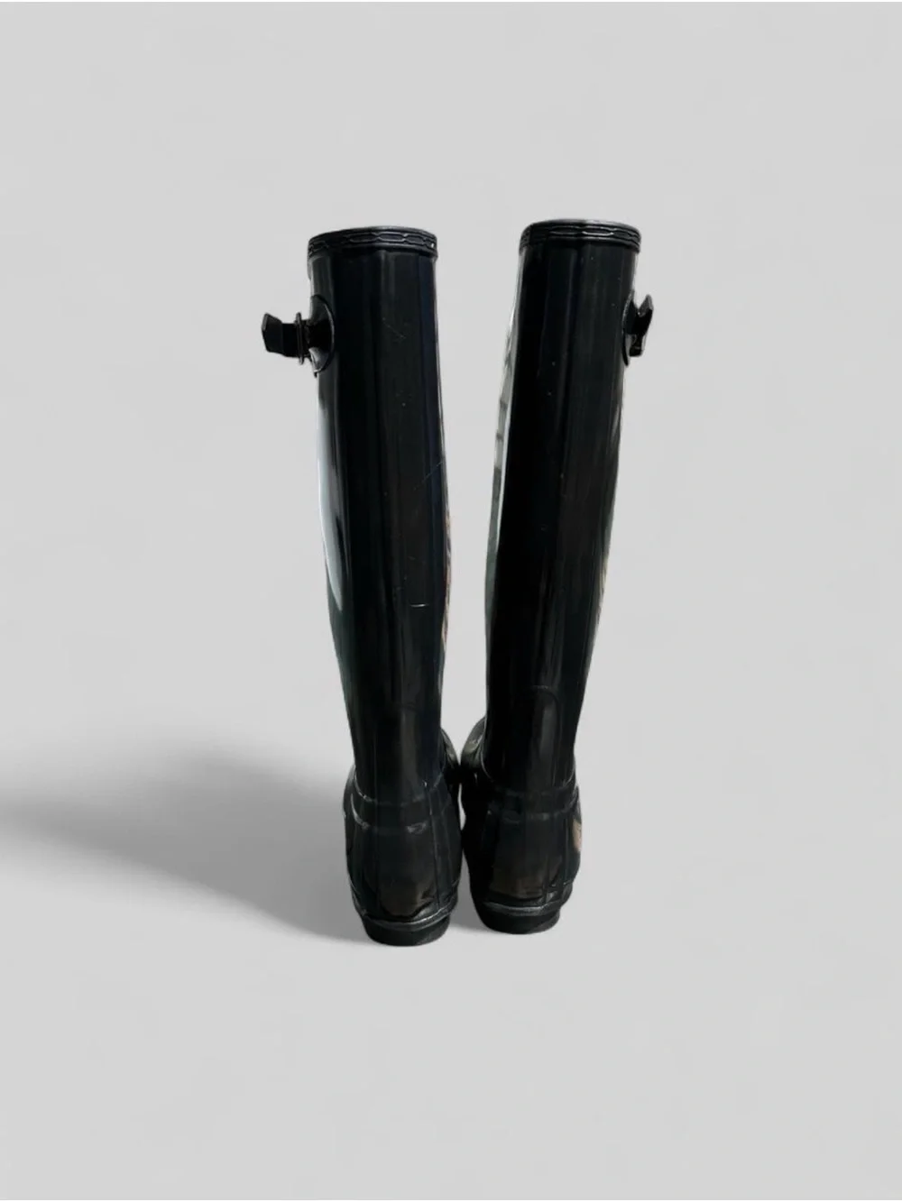 Hunter Original Tall Gloss Rain Boots Black - 8